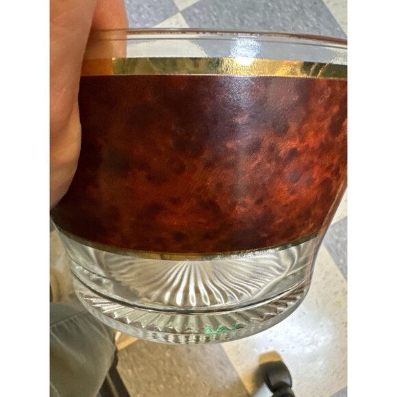 MCM Culver glass ice bucket in tortoise pattern with star cut base - Picture 2 of 6